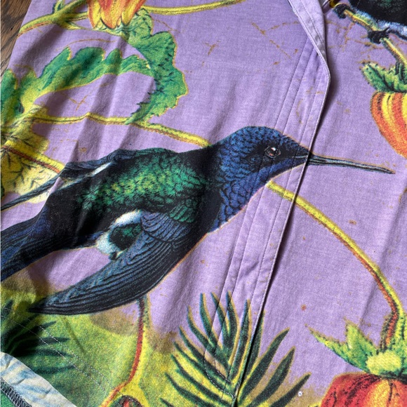 EUC jamie Sadock hummingbird print collared tank // cropped swingy fit / medium - Picture 3 of 4